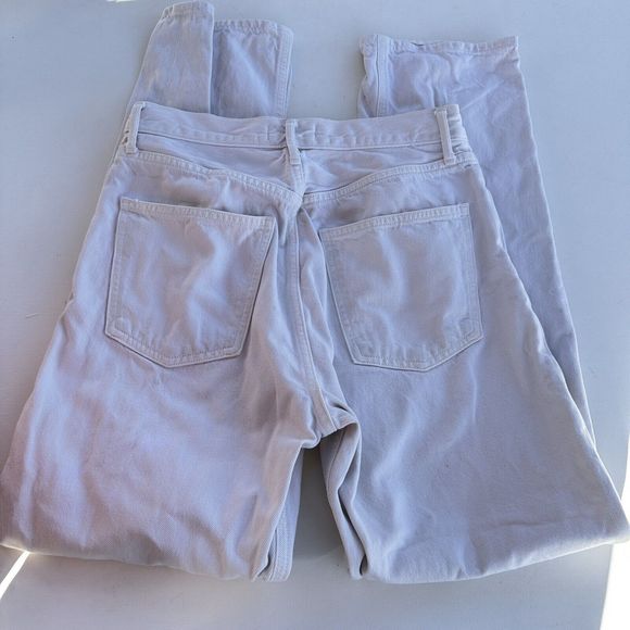 Agolde Womens Size 27 White 90s Pinch Waist in Drum Button Fly Straight Leg Jean - Picture 9 of 12